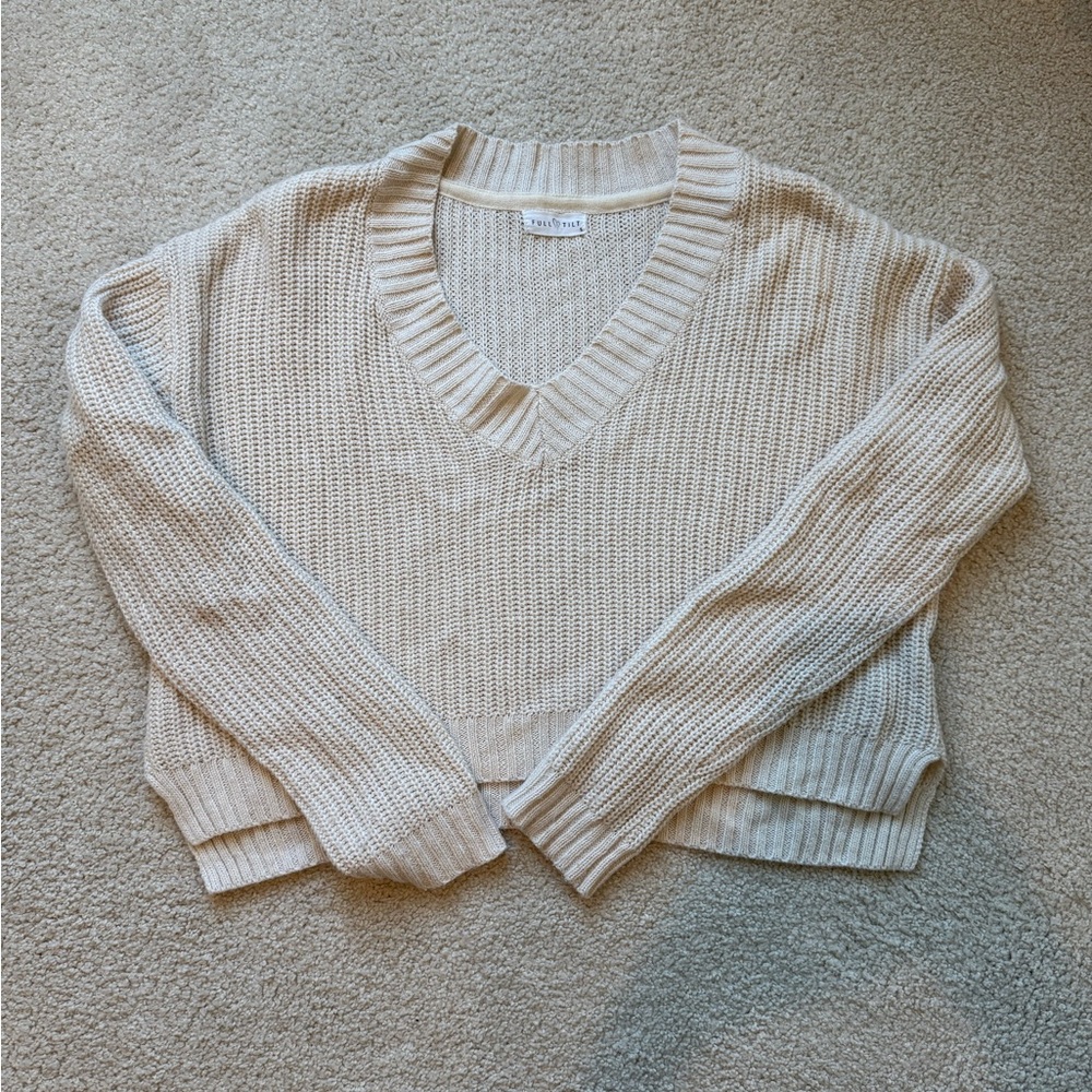 Cozy Cream V-Neck Sweater